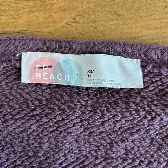 FREE PEOPLE Beach Halter hooded shorts romper Soft Terry plum color Sz XS - Picture 7 of 16